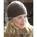 Cashmere cable knit hat